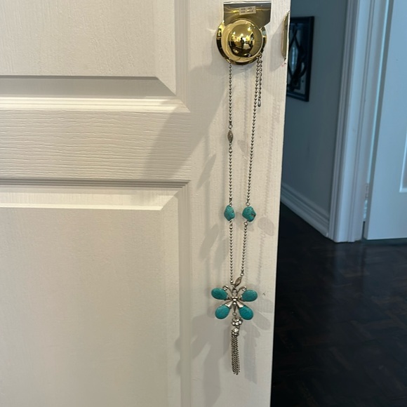 Bohemian Turquoise Colour Long necklace Howlite Stone - Picture 6 of 6